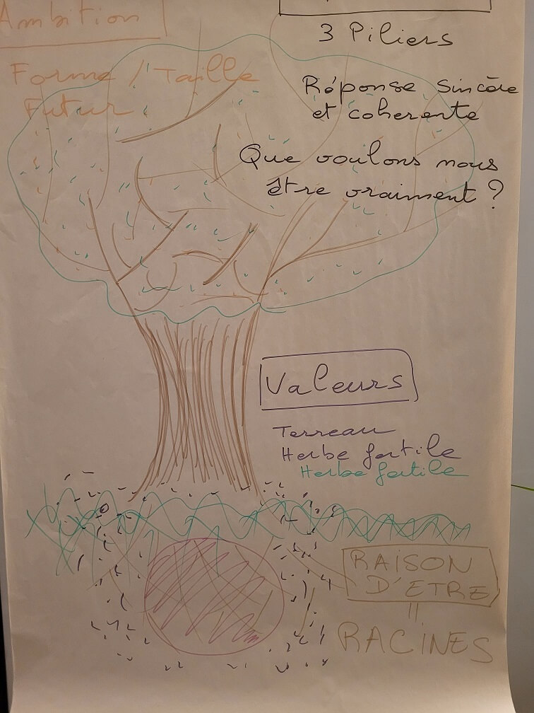 Arbre de vision d'entreprise Raison d'être / Valeurs / Ambition
