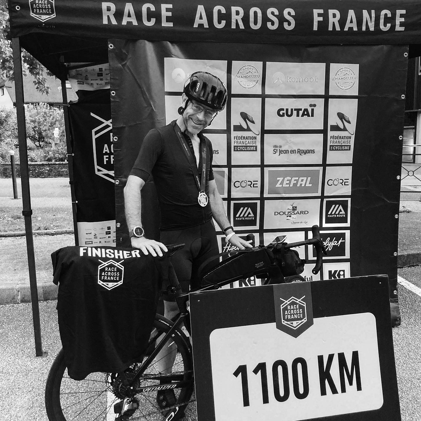 William David à l'arrivée de la Race Across France 2021